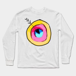 Colorful watercolor abstract target art Long Sleeve T-Shirt